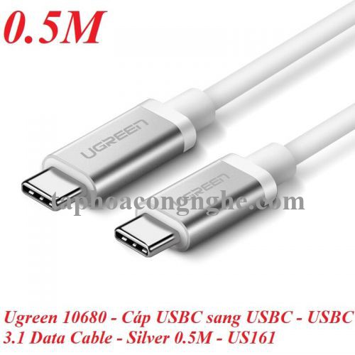 Ugreen 10680 0.5M màu bạc Cáp TypeC (3.1) Data cao cấp US161 30010680